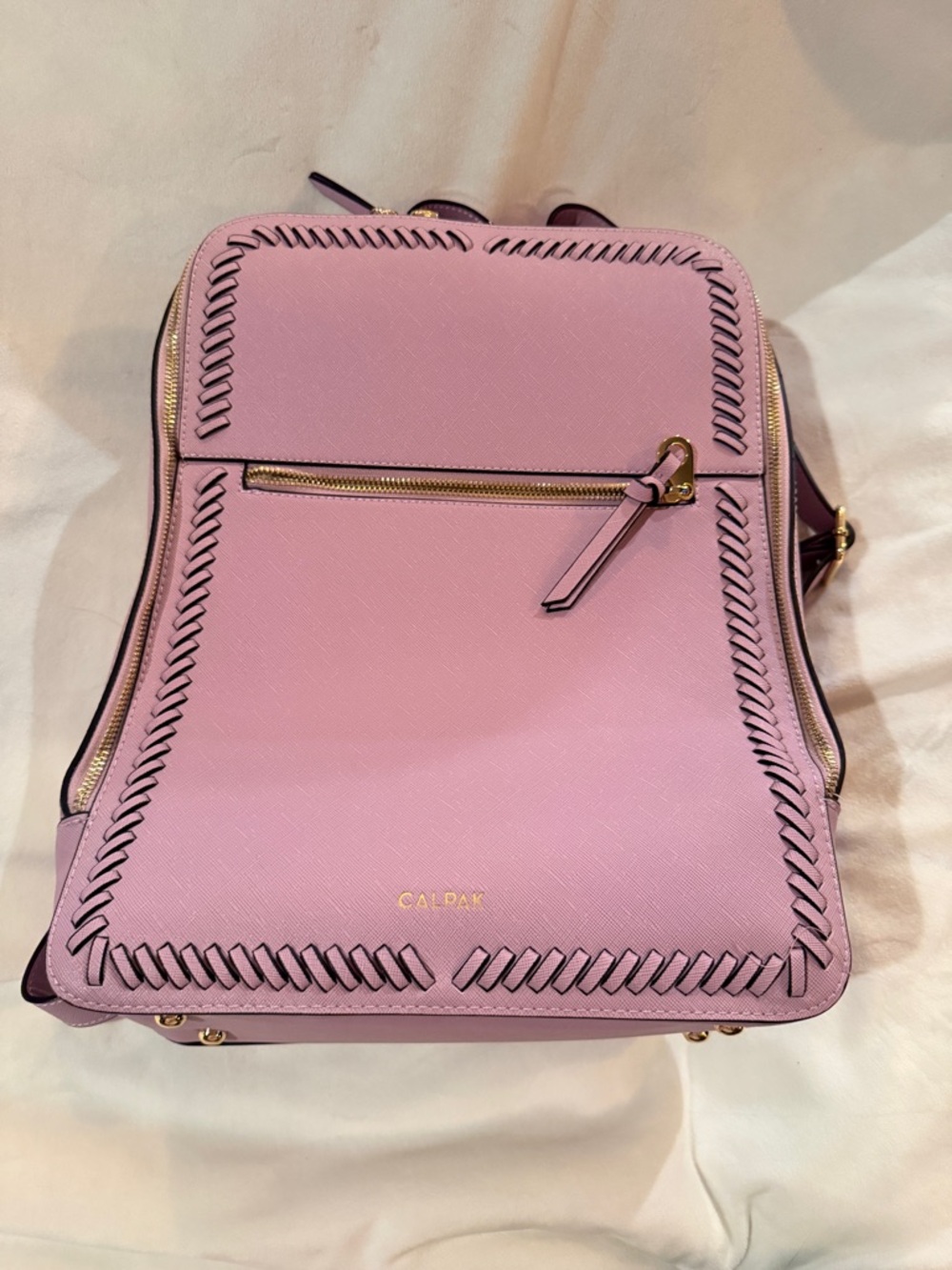 CALPAK Lilac Whipstitch Backpack Tote